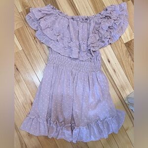 Elegant Lavender Off-Shoulder Dress